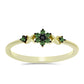 Inel din Argint 925 Placat cu Aur ( 1.26 grame ) cu Diamant Verde 0.1 Carate