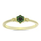 Inel din Argint 925 Placat cu Aur ( 1.66 grame ) cu Diamant Verde 0.07 Carate