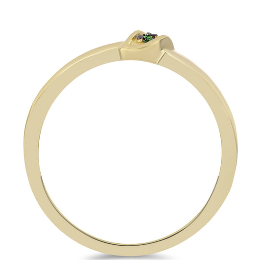 Inel din Argint 925 Placat cu Aur ( 1.72 grame ) cu Diamant Verde 0.02 Carate