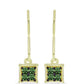 Cercei din Argint 925 Placat cu Aur ( 1.54 grame ) cu Diamant Verde 0.24 Carate