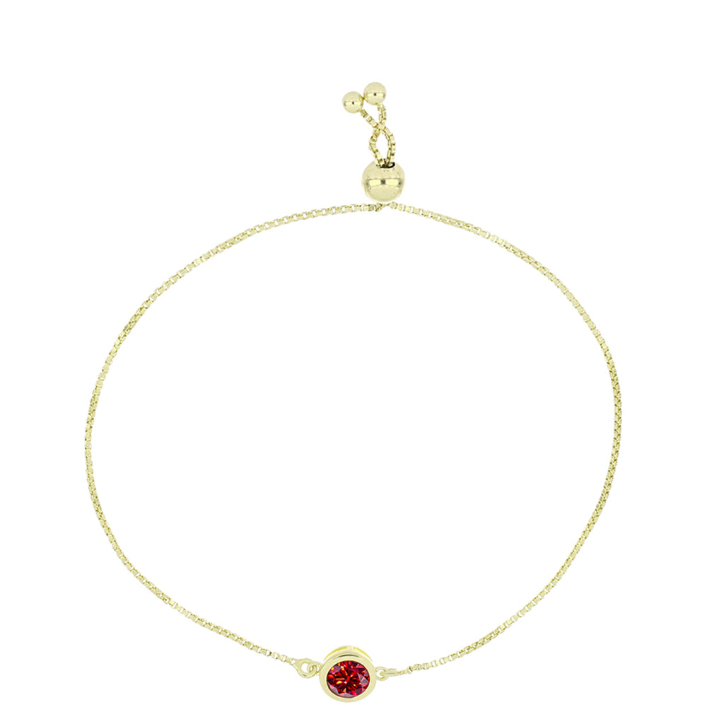 Brățară din Argint 925 Placat cu Aur ( 2.7 grame ) cu Moissanite Roșu Majestic 0.75 Carate 1 