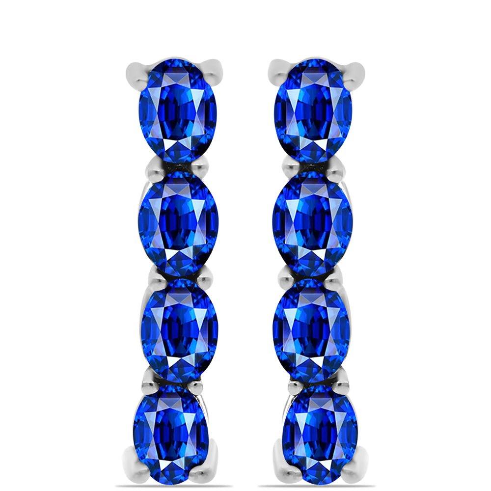 Cercei din Argint 925 ( 2.34 grame ) cu Safir Albastru Australian 1.99 Carate