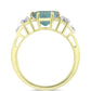 Inel din Argint 925 Placat cu Aur ( 3.57 grame ) cu Labradorit și Topaz Alb 2.51 Carate