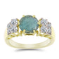 Inel din Argint 925 Placat cu Aur ( 3.57 grame ) cu Labradorit și Topaz Alb 2.51 Carate