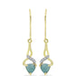 Cercei din Argint 925 Placat cu Aur ( 1.81 grame ) cu Labradorit și Topaz Alb 1.08 Carate