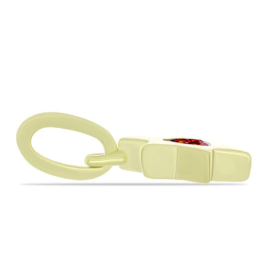 Pandantiv din Argint 925 Placat cu Aur ( 0.79 grame ) cu Moissanite Roșu Majestic 0.1 Carate