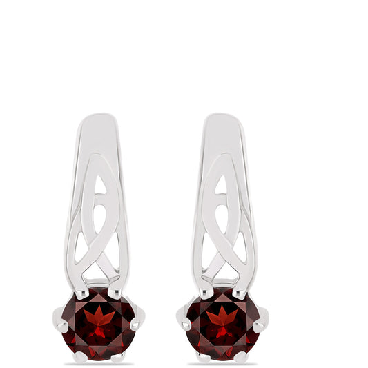 Cercei din Argint 925 ( 2.55 grame ) cu Granat Barton 0.65 Carate