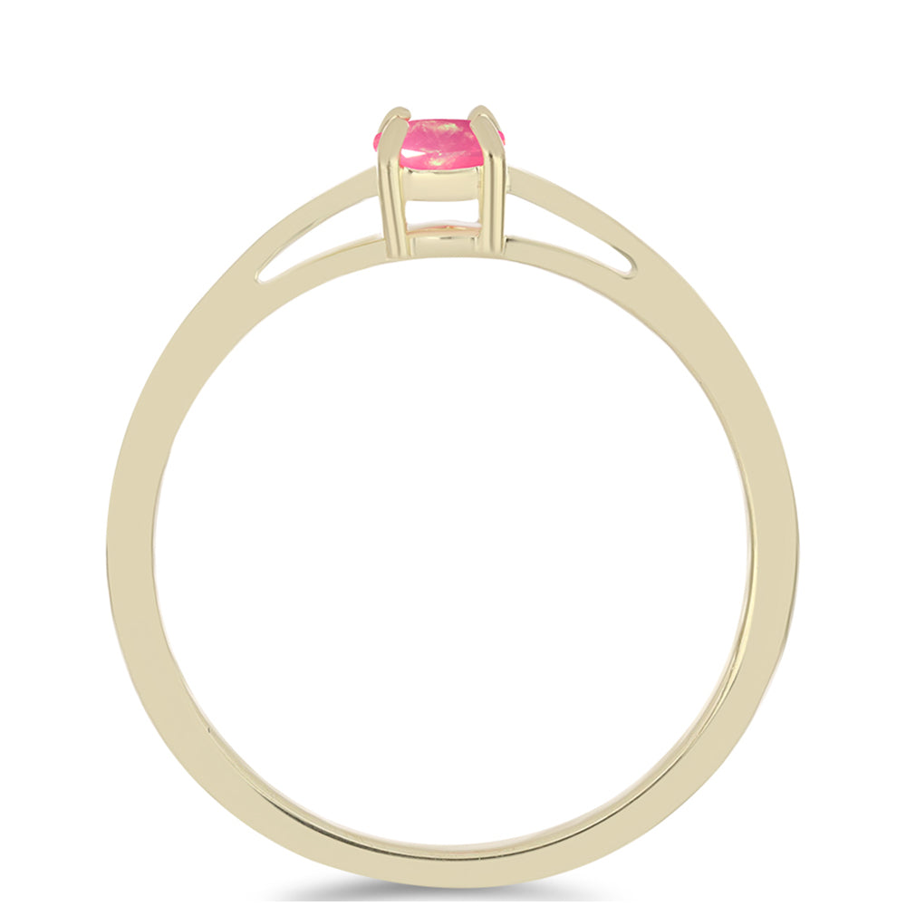 Inel din Argint 925 Placat cu Aur ( 1.47 grame ) cu Opal Etiopian Roz Lega Dembi 0.15 Carate 2 