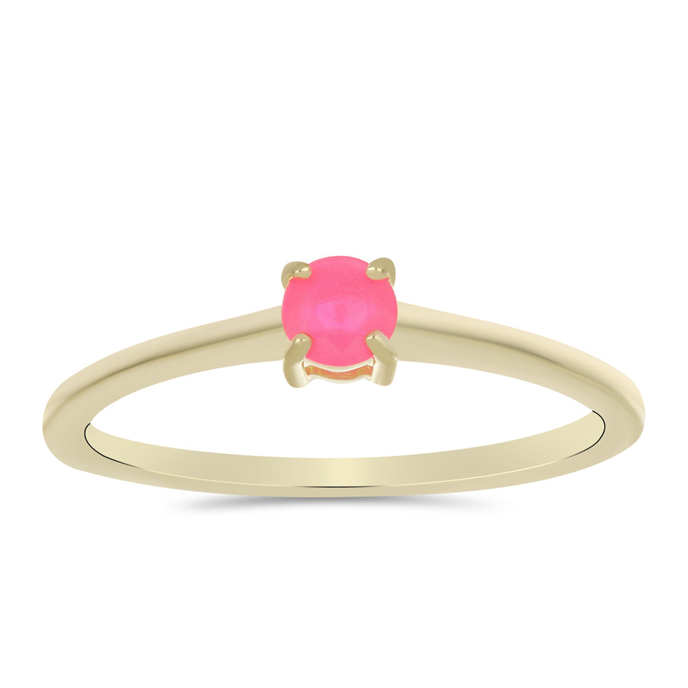 Inel din Argint 925 Placat cu Aur ( 1.47 grame ) cu Opal Etiopian Roz Lega Dembi 0.15 Carate