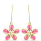 Cercei din Argint 925 Placat cu Aur ( 3.03 grame ) cu Opal Etiopian Roz Lega Dembi 1.24 Carate
