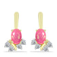 Cercei din Argint 925 Placat cu Aur ( 2.19 grame ) cu Opal Etiopian Roz Lega Dembi și Topaz Alb 0.86 Carate