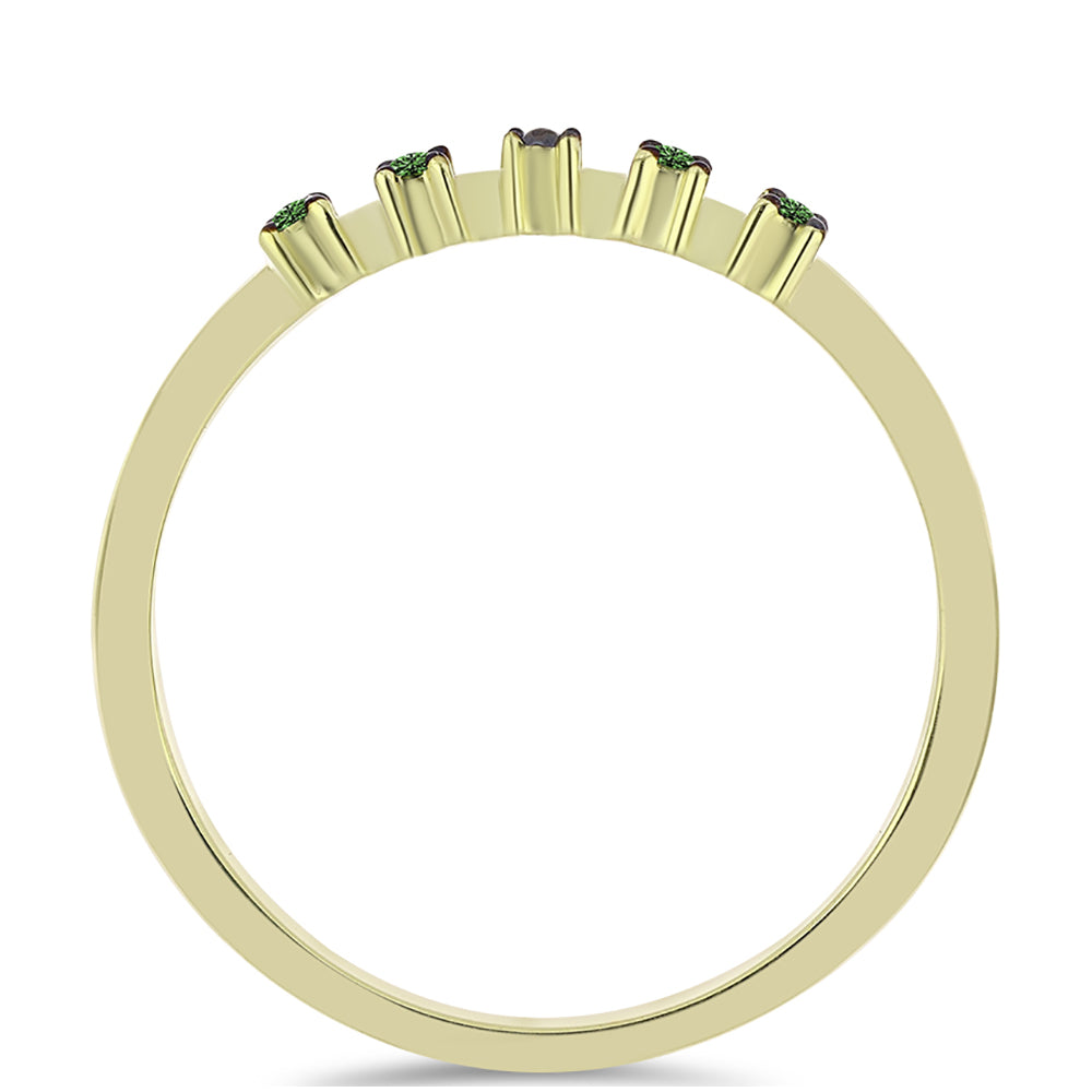 Inel din Argint 925 Placat cu Aur ( 1.55 grame ) cu Diamant Verde 0.06 Carate