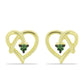 Cercei din Argint 925 Placat cu Aur ( 1.51 grame ) cu Diamant Verde 0.05 Carate