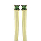Cercei din Argint 925 Placat cu Aur ( 1.39 grame ) cu Diamant Verde 0.05 Carate