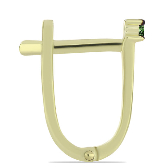 Cercei din Argint 925 Placat cu Aur ( 1.39 grame ) cu Diamant Verde 0.05 Carate