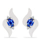 Cercei din Argint 925 ( 1.62 grame ) cu Safir Albastru Australian și Topaz Alb 0.54 Carate