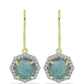 Cercei din Argint 925 Placat cu Aur ( 2.74 grame ) cu Labradorit și Topaz Alb 4.4 Carate