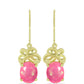 Cercei din Argint 925 Placat cu Aur ( 3.39 grame ) cu Opal Etiopian Roz Lega Dembi 2.92 Carate