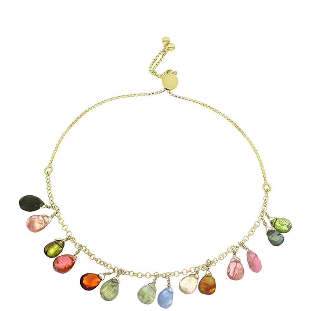 Brățară din Argint 925 Placat cu Aur ( 2.68 grame ) cu Turmalină Chakra 15.99 Carate