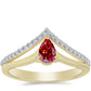 Inel din Argint 925 Placat cu Aur ( 2.74 grame ) cu Moissanite Roșu Majestic și Topaz Alb 0.62 Carate