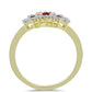 Inel din Argint 925 Placat cu Aur ( 2.17 grame ) cu Moissanite Roșu Majestic și Topaz Alb 0.65 Carate