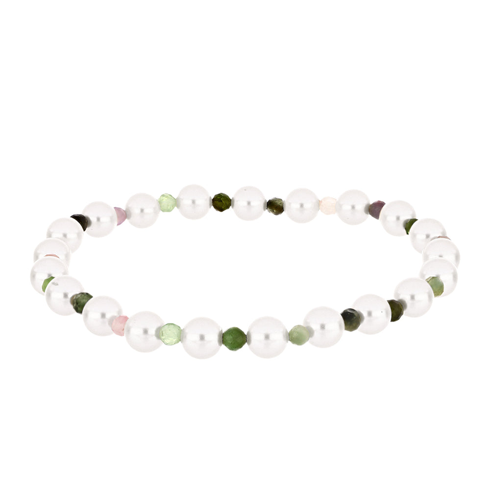 Brățară din Pepită ( 7.08 grame ) cu Turmalină Chakra și Perlă de Apă Dulce Albă 35.42 Carate