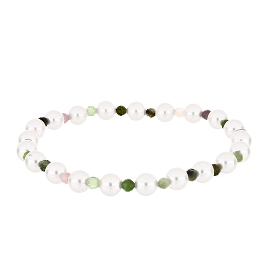 Brățară din Pepită ( 7.08 grame ) cu Turmalină Chakra și Perlă de Apă Dulce Albă 35.42 Carate