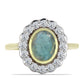 Inel din Argint 925 Placat cu Aur ( 3.19 grame ) cu Labradorit și Topaz Alb 1.89 Carate