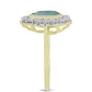 Inel din Argint 925 Placat cu Aur ( 3.19 grame ) cu Labradorit și Topaz Alb 1.89 Carate