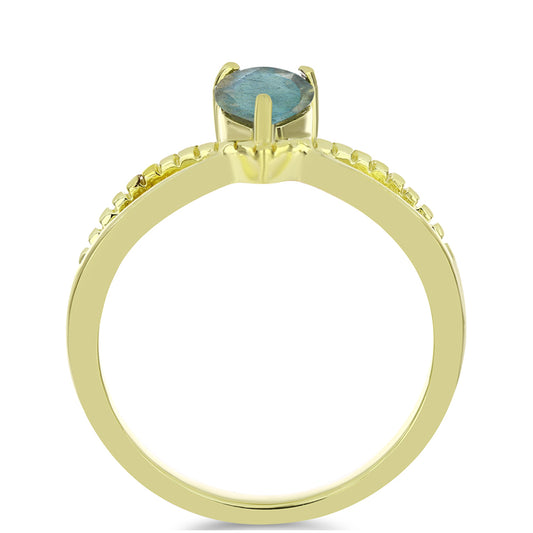Inel din Argint 925 Placat cu Aur ( 2.39 grame ) cu Labradorit 0.62 Carate