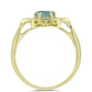 Inel din Argint 925 Placat cu Aur ( 3.61 grame ) cu Labradorit și Topaz Alb 0.97 Carate