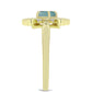 Inel din Argint 925 Placat cu Aur ( 3.61 grame ) cu Labradorit și Topaz Alb 0.97 Carate