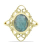 Inel din Argint 925 Placat cu Aur ( 3.17 grame ) cu Labradorit 2.55 Carate
