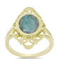 Inel din Argint 925 Placat cu Aur ( 3.17 grame ) cu Labradorit 2.55 Carate