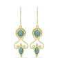 Cercei din Argint 925 Placat cu Aur ( 3.55 grame ) cu Labradorit 1.59 Carate