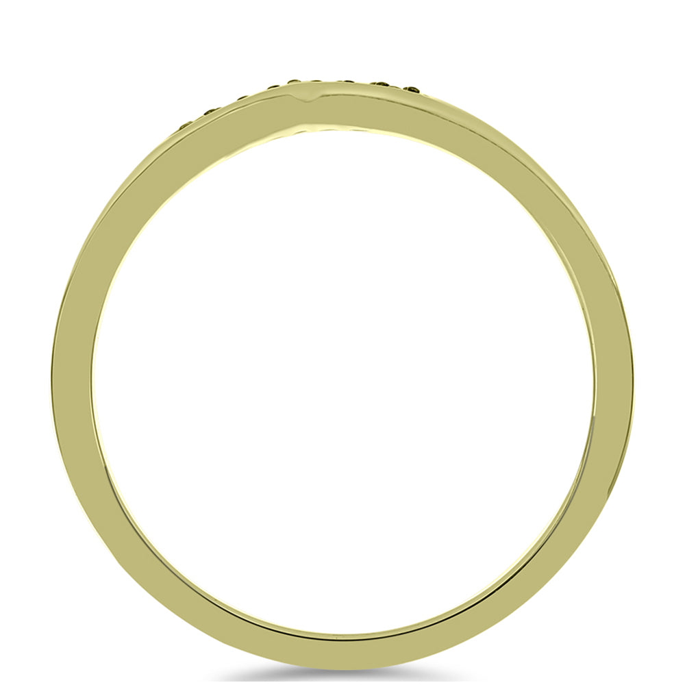 Inel din Argint 925 Placat cu Aur ( 2 grame ) cu Diamant Verde 0.04 Carate 2 