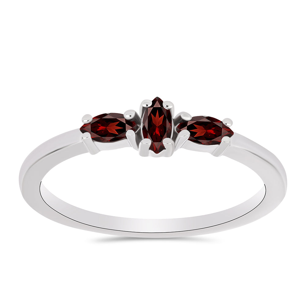 Inel din Argint 925 ( 1.89 grame ) cu Granat Barton 0.6 Carate 3 