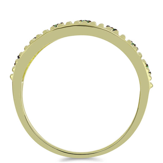 Inel din Argint 925 Placat cu Aur ( 3.61 grame ) cu Diamant Verde 0.05 Carate