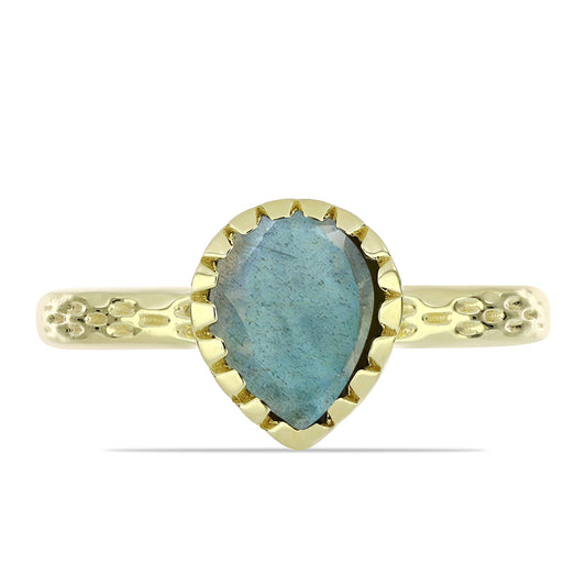 Inel din Argint 925 Placat cu Aur ( 2.47 grame ) cu Labradorit 1.12 Carate