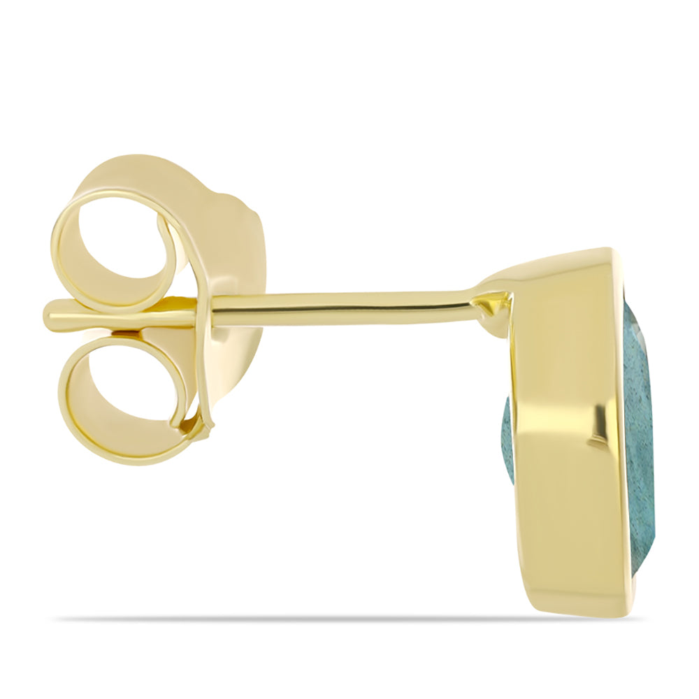 Cercei din Argint 925 Placat cu Aur ( 1.5 grame ) cu Labradorit 1.57 Carate 2 