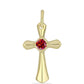 Cruce Pandantiv din Argint 925 Placat cu Aur ( 1.68 grame ) cu Moissanite Roșu Majestic 0.31 Carate