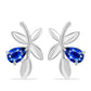 Cercei din Argint 925 ( 3.59 grame ) cu Safir Albastru Australian 1.15 Carate