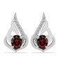 Cercei din Argint 925 ( 2.78 grame ) cu Granat Barton și Topaz Alb 1 Carate