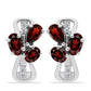Cercei din Argint 925 ( 3.28 grame ) cu Granat Barton și Topaz Alb 1.69 Carate