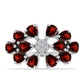 Inel din Argint 925 ( 3.24 grame ) cu Granat Barton și Topaz Alb 2.61 Carate