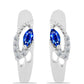 Cercei din Argint 925 ( 3.42 grame ) cu Safir Albastru Australian și Topaz Alb 0.34 Carate