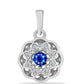 Pandantiv din Argint 925 ( 0.88 grame ) cu Safir Albastru Australian și Topaz Alb 0.22 Carate