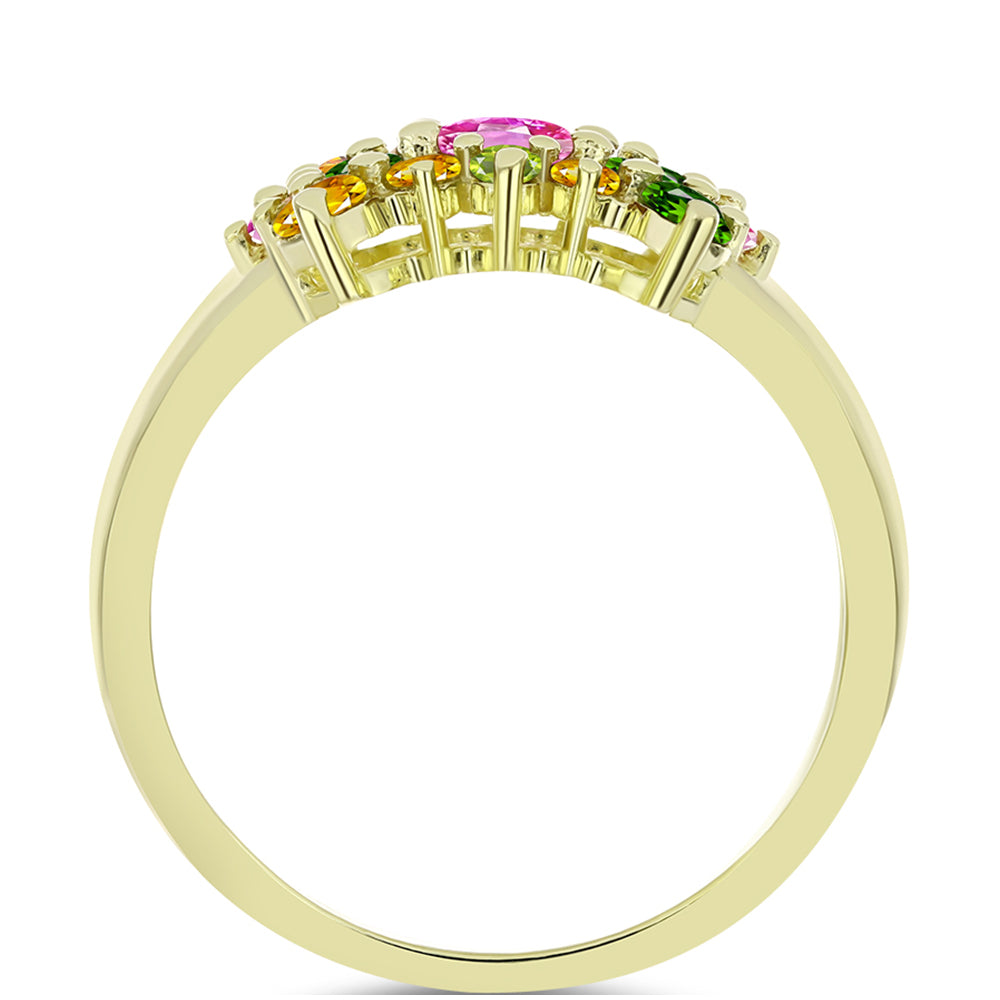Inel din Argint 925 Placat cu Aur ( 3.72 grame ) cu Turmalină Chakra 1.28 Carate 2 