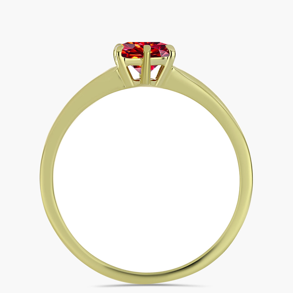 Inel din Argint 925 Placat cu Aur ( 2.16 grame ) cu Moissanite Roșu Majestic 0.76 Carate