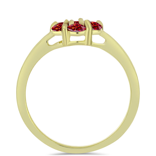 Inel din Argint 925 Placat cu Aur ( 2.15 grame ) cu Moissanite Roșu Majestic 0.73 Carate